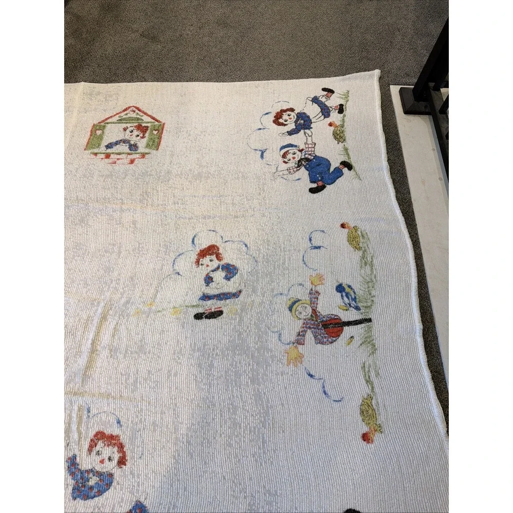 Vintage Raggedy Ann‎ and Andy Chenille Bedspread - Twin Size
